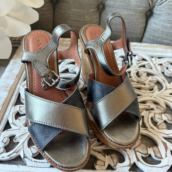Coach Platform Wedge Heels Sandals Shoes Women’s 8 - Picture 4 of 11